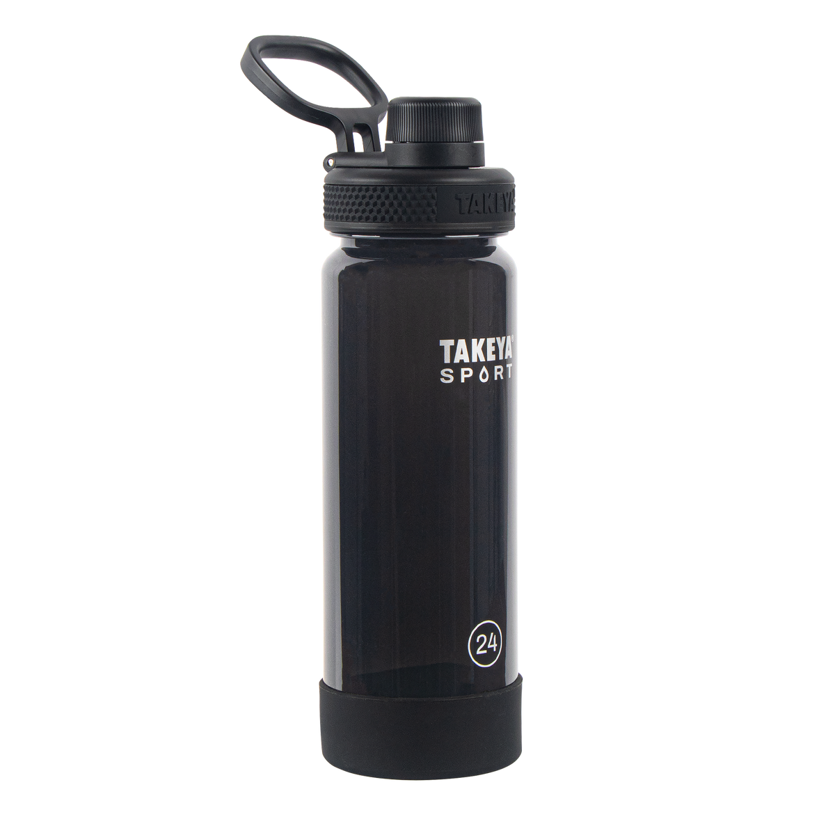 tritan-sport-water-bottle-with-spout-lid-h2 51664-TKS-Tritan-Spout-24-GrandSlamBlack-frontangle.png